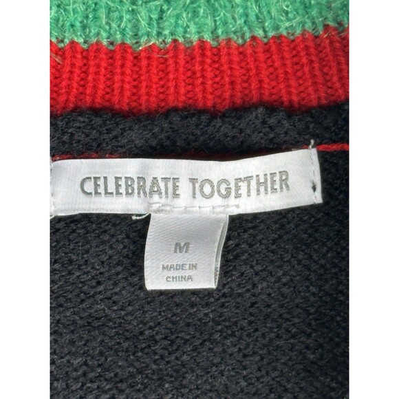 Celebrate Together Christmas Sweater Vest Open Front  sz Med Santa Presents - Picture 4 of 10